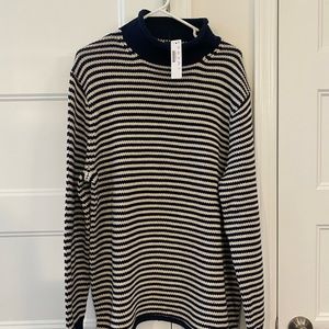 J. Crew roll neck knitted striped sweater NWT